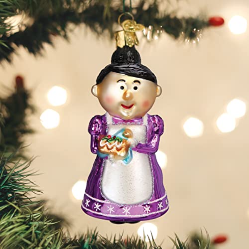 Cheery Mrs. Claus Glass Blown Ornament for Christmas Tree (16 Count)
