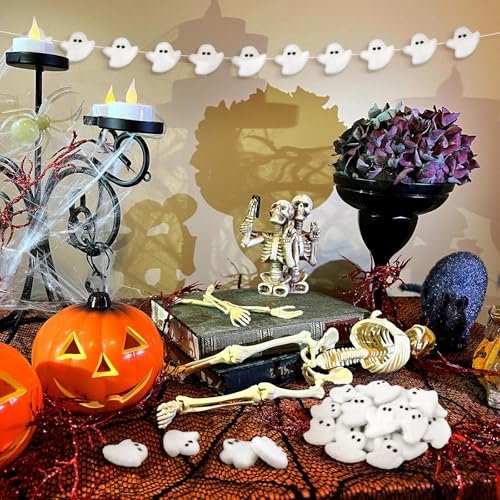 24 Pcs Halloween Cute Felt Ghosts Halloween DIY Ornament (24 Count)