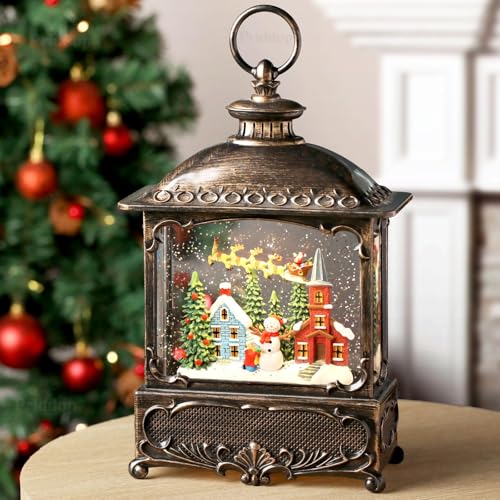 Christmas Snow Globe Lantern Christmas Village Decorations Indoor