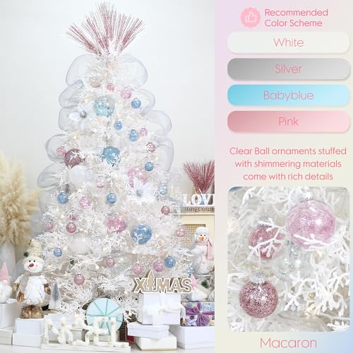 25 Pack Assorted Clear Christmas Ball Ornaments (25 Count)