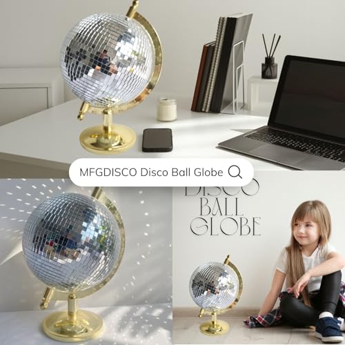Disco Ball Globe Home Decor Statues Classic Tabletop Art Sculpture Gold Discoball Unique Western Modern Decorative Aesthetic Sculptures
