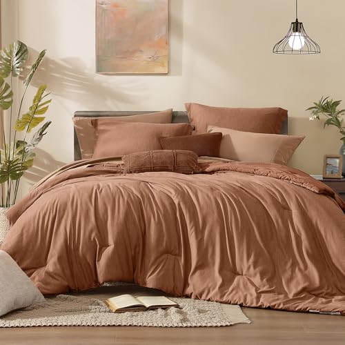 Full Size Comforter Set 7 Pieces Autumn Leaf Bed in a Bag