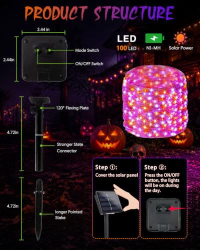 Solar Halloween String Lights Outdoor (2 Count)
