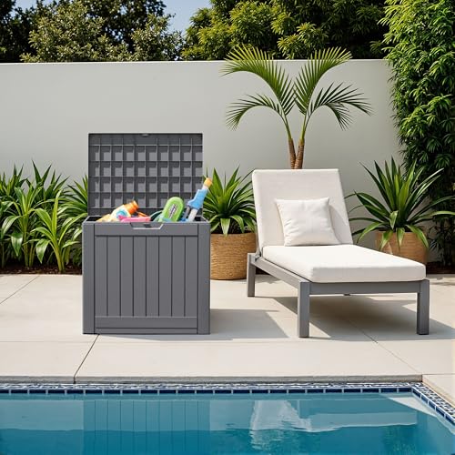 Resin Deck Box 40 Gallon Waterproof Outdoor Storage Box