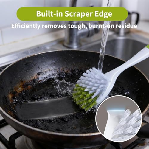 Dish Brush Scrub Brush with Handle (3 Count)