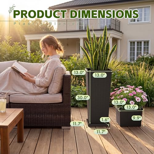 Resin 30'' Tall Planters (2 Count)
