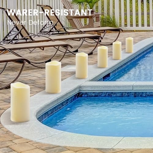 2PACK Outdoor Plastic flameless Candles with Remote Control and Timer (2 Count)