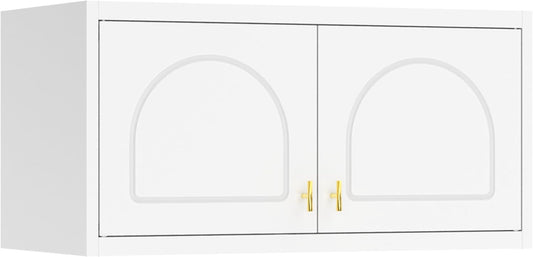 Bathroom Cabinet Wall Mounted, Metal Laundry Wall Storage Cabinets Over Toilet, Medicine Cabinet Organizer with 2 Doors, Floating Cabinets for Launtry, Kitchen, Bathroom, Living Room - NestledHome