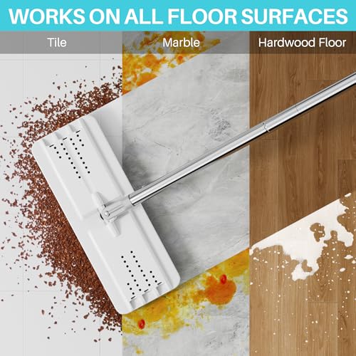 8L (2.1 Gal) Large Capacity Mop System with Extension Handle, Perfect for Household and Commercial Floor, Window, and Wall Cleaning - Includes 3 Washable Microfiber Pads for Wet and Dry Use
