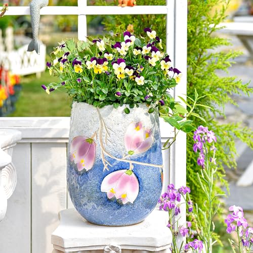10.6 Inch Hand Painted Ceramic Succulent Plant Pot