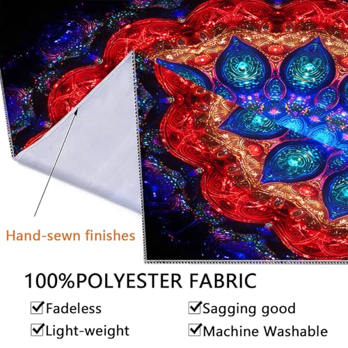 Blacklight Mandala Tapestry for Bedroom