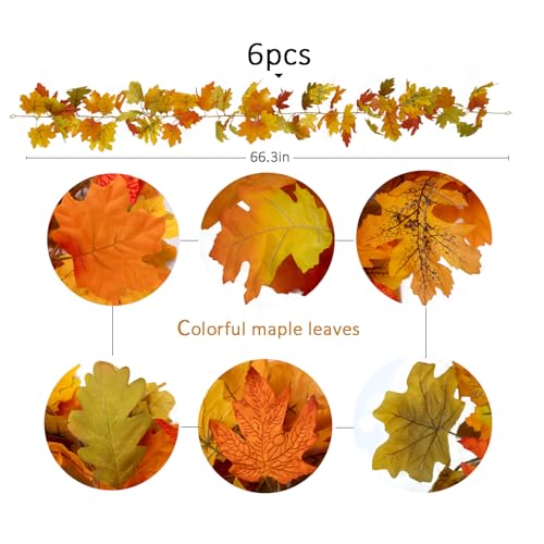 6PCS Orange Leaf Garland (33.6 Foot)