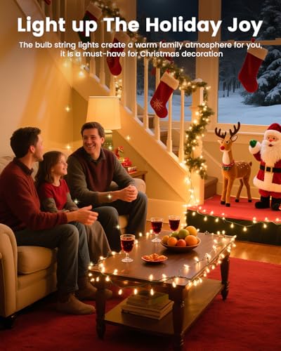 Clear Christmas String Lights 100 Count 20 Feet Incandescent Bulb