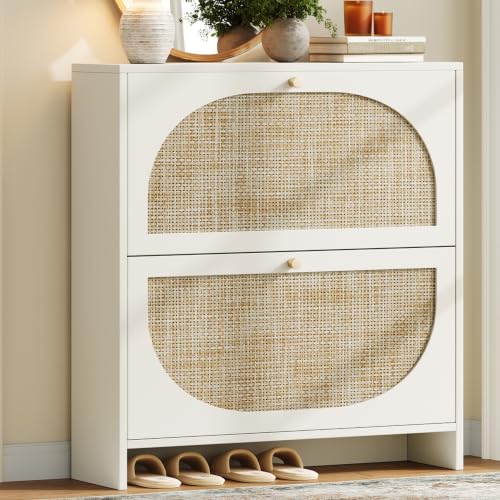 Shoe Cabinet Storage for Entryway Slim 9.5" Freestanding Floor Base Shoe Storage Cabinet