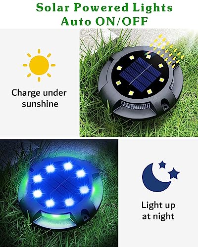 Solar Pathway Lights Uplight Sidelight 8 Pack Multi Color (8 Count)
