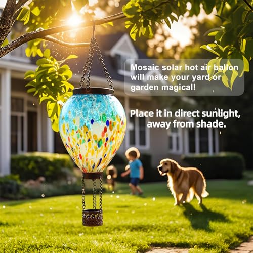 Solar Hot Air Balloon Glass Lantern