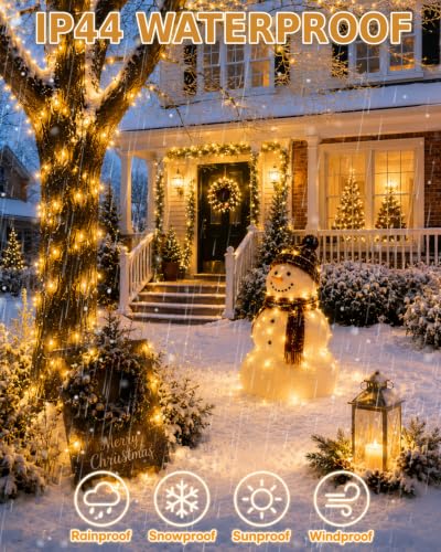 2 Pack 200 LED Battery Operated String Lights