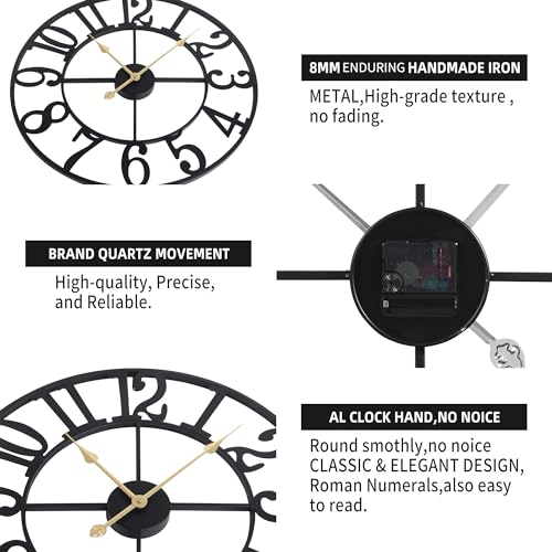 Large Wall Clock for Living Room Decor