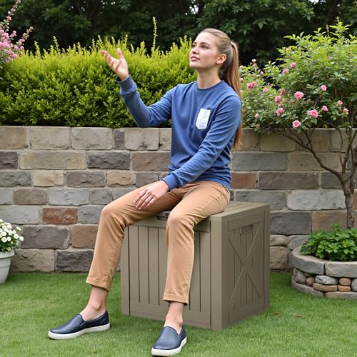 40 Gallon Deck Box Lockable Outdoor Storage Box Waterproof for Patio