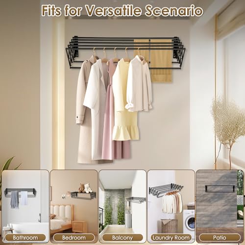 XL 31.5" Wall Clothes Drying Rack