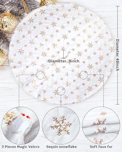 48 Inches Faux Fur Christmas Tree Skirt