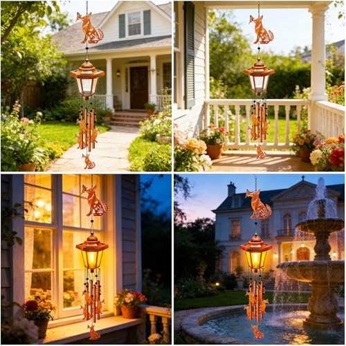 Dog Solar Wind Chimes for Outside