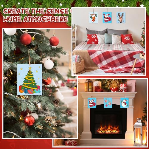 10 Pieces Large Christmas Unfinished Wood Crafts to Paint for Adults
