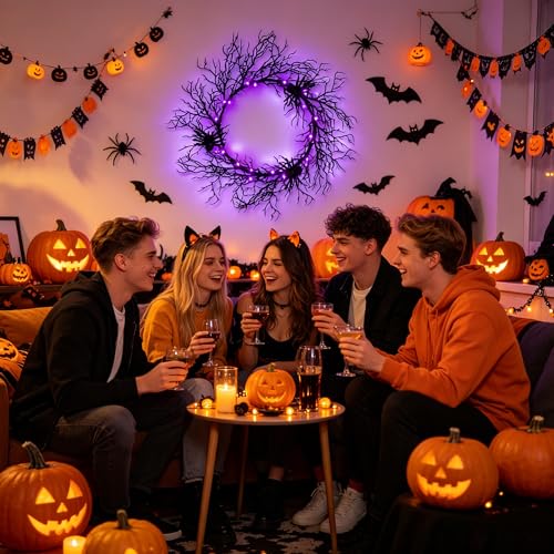 24" Halloween Wreath for Front Door Halloween Decorations Outdoor