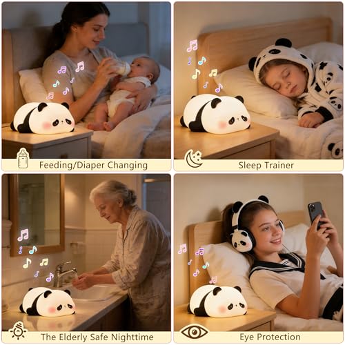Panda Night Light with White Noise