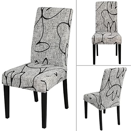 Pattern Chair Covers for Dining Room Set of 6