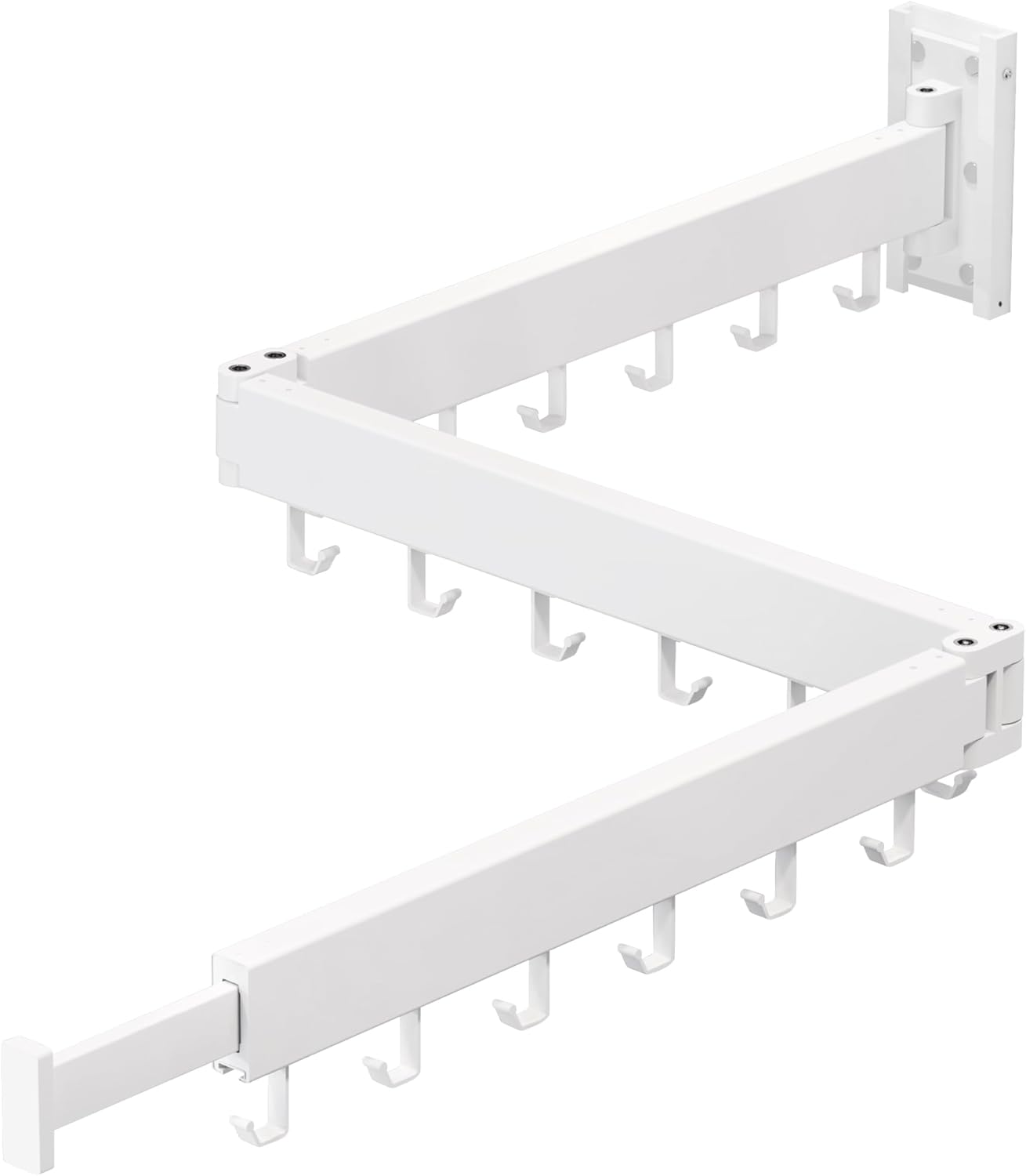 Clothes Drying Rack,Laundry Space Saver Wall Mounted,Retractable,Collapsible(Tri-Fold), White Color Rack Clothing - NestledHome