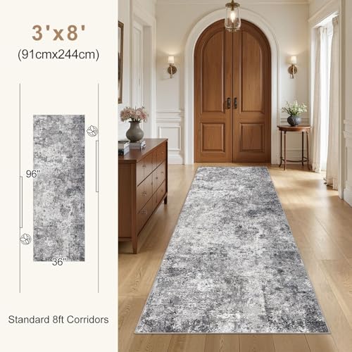 3x8 Washable Runner Rug for Hallway (24 Count)