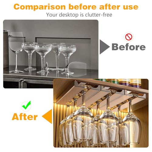 4 Pcs Wine Glass Holder Under Cabinet (4 Count)