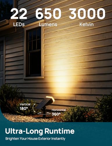 Solar Lights Outdoor Waterproof LED Spotlights Warm White 6 Pack (6 Count)
