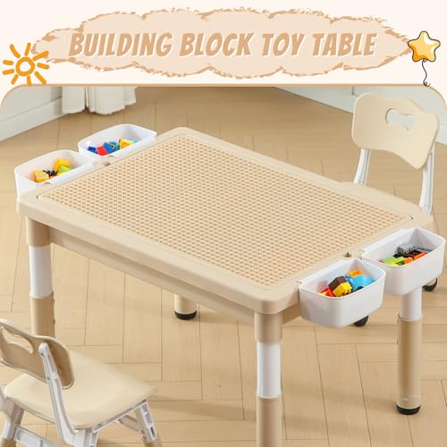 Multi Functional Kids Table and 2 Chairs Set (3 Count)