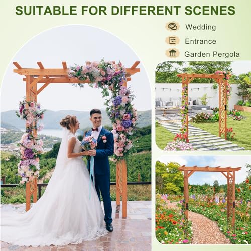 7FT Wooden Garden Arbor Trellis