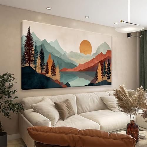 Mountain Boho Wall Art For Bedroom Artwork 20×40 Inch