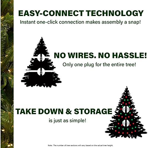9 ft. Winter Falls Slim Christmas Tree with 8 Function Dual Multicolor & Warm White LED Lights