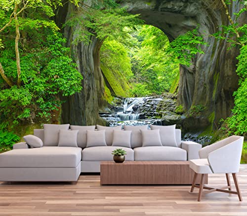 Forest Stream Wall Mural Wallpaper Large Nature Scenery (110.10416666666667 Sq Ft)