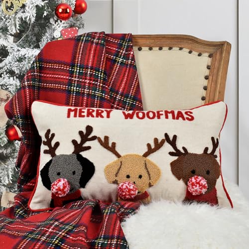 Merry Woofmas Christmas Pillow Covers 12x20