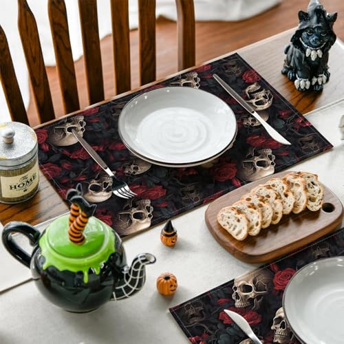 Halloween Skull Rose Placemats (4 Count)