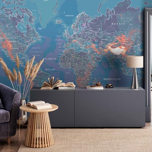 Premium Wall Mural World Map 118x83 in (6 Count)