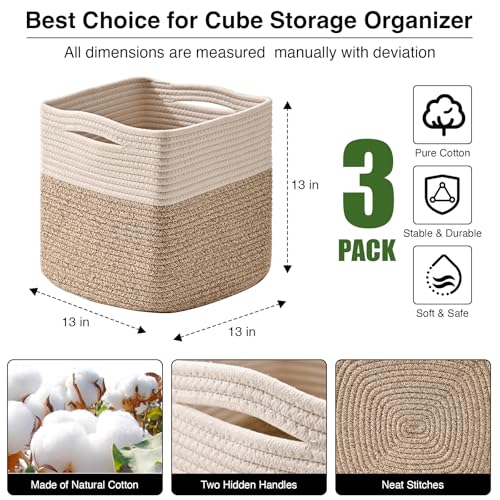 13 Inch Cube Closet Storage Bins (3 Count)