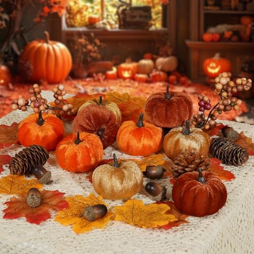 51 PCS Artificial Fabric Pumpkins