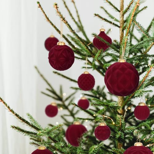 46PCS Velvet Christmas Ball Ornaments Set (46 Count)