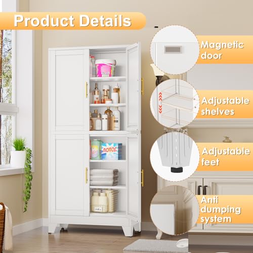 75" Tall Metal Kitchen Pantry Storage Cabinet
