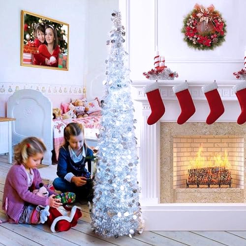 Connectable 8 Modes 100 LED White Christmas Lights Clear Wire (33 Foot)