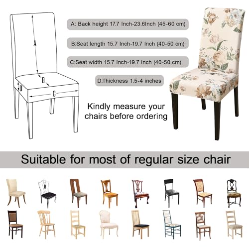 Pattern Chair Covers for Dining Room Set of 6