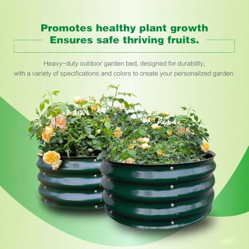 GARDMAX 2 Pack 2x2x1FT Galvanized Round Raised Garden Bed Kit