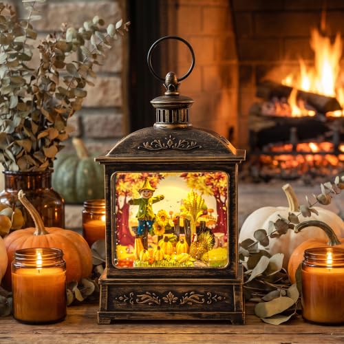 Fall Snow Globe Lantern